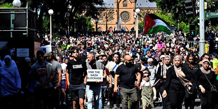 تظاهرات گسترده در سیدنی در حمایت از مردم غزه